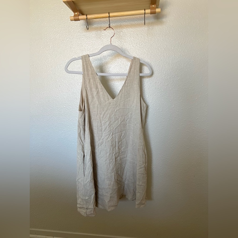 Linen mini dress.